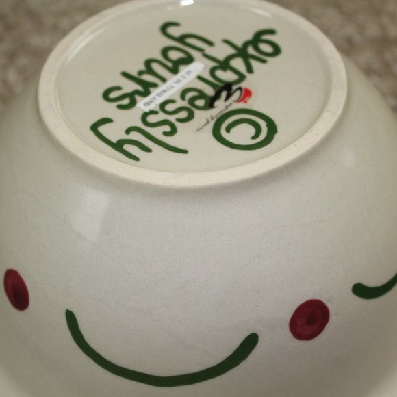 Expressly Yours Christmas Snowman Tree Snow Small Serving Bowl Vintage 9" RARE - Picture 8 of 9